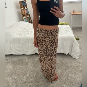 ZARA LEOPARD/ CHEETAH MAXI SKIRT SIZE LARGE